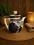 Brown Floral Teapot