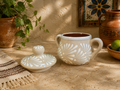 White espiga sugar bowl