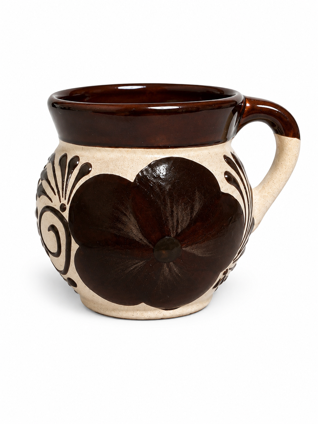 Brown Floral Mug