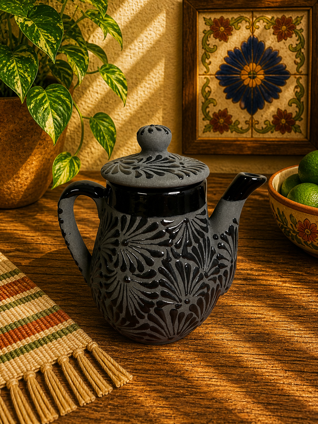 Black Espiga Teapot