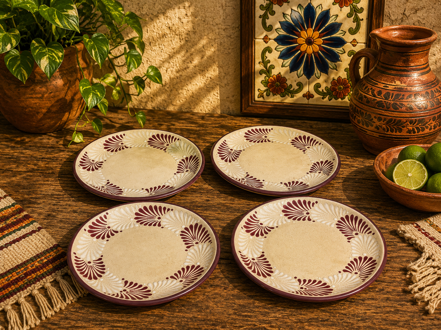 Burgundy Espiga Plate