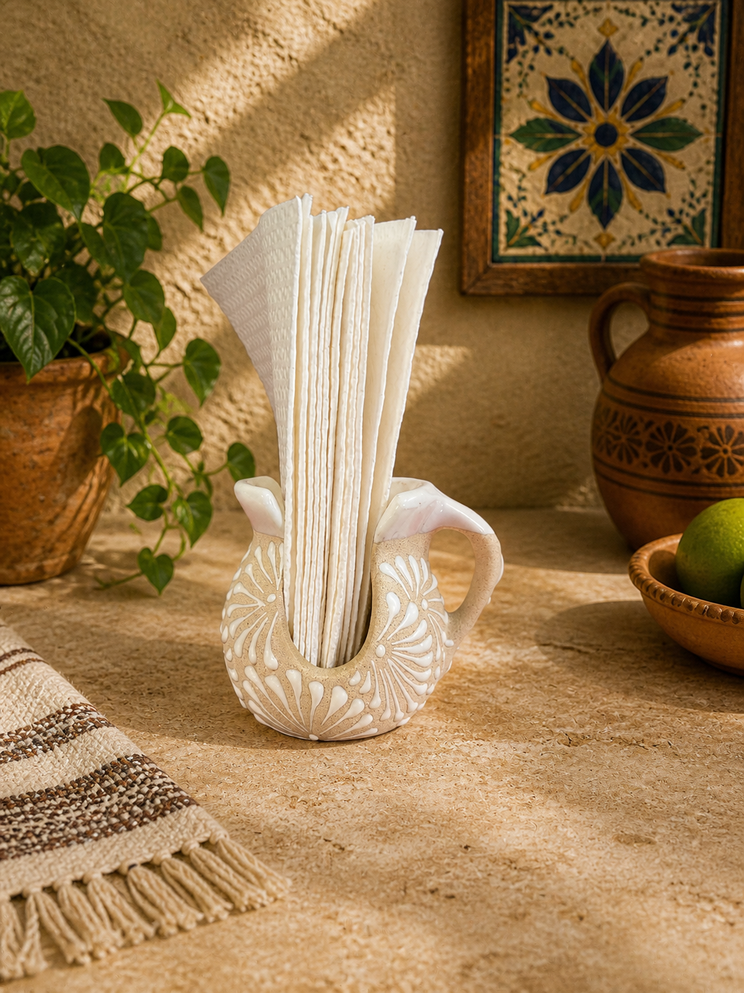 White Napkin Holder