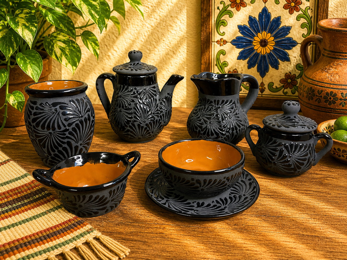 Black Espiga Teapot