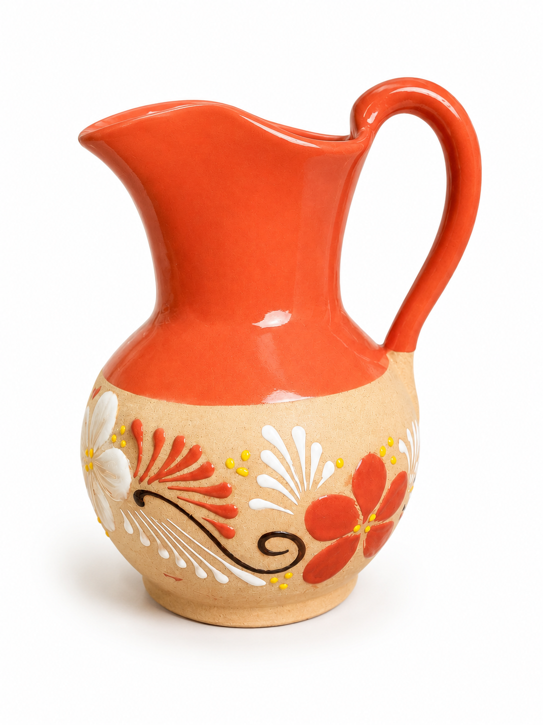 Orange Floral Pitcher