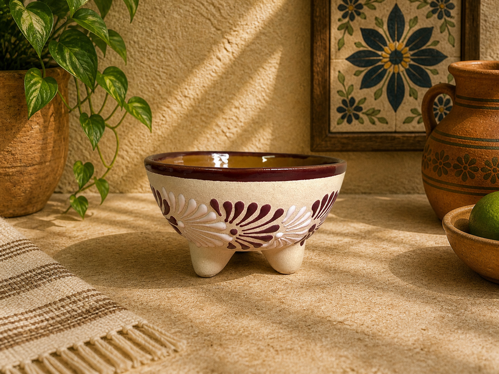 Burgundy Molcajete Salsa Bowl