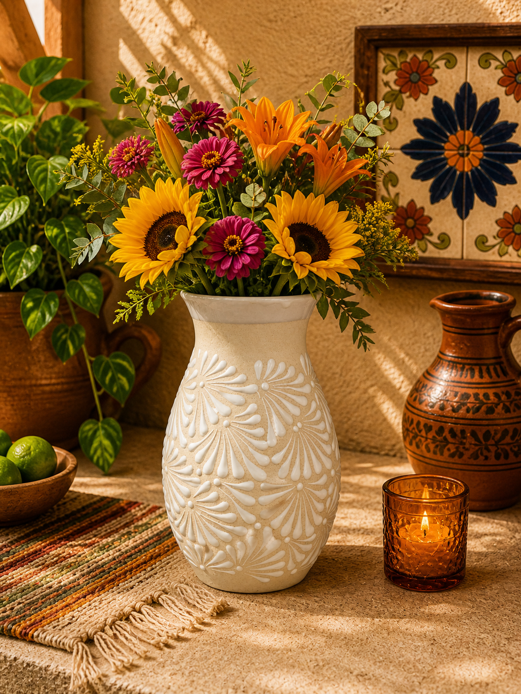 White Espiga Flower vase