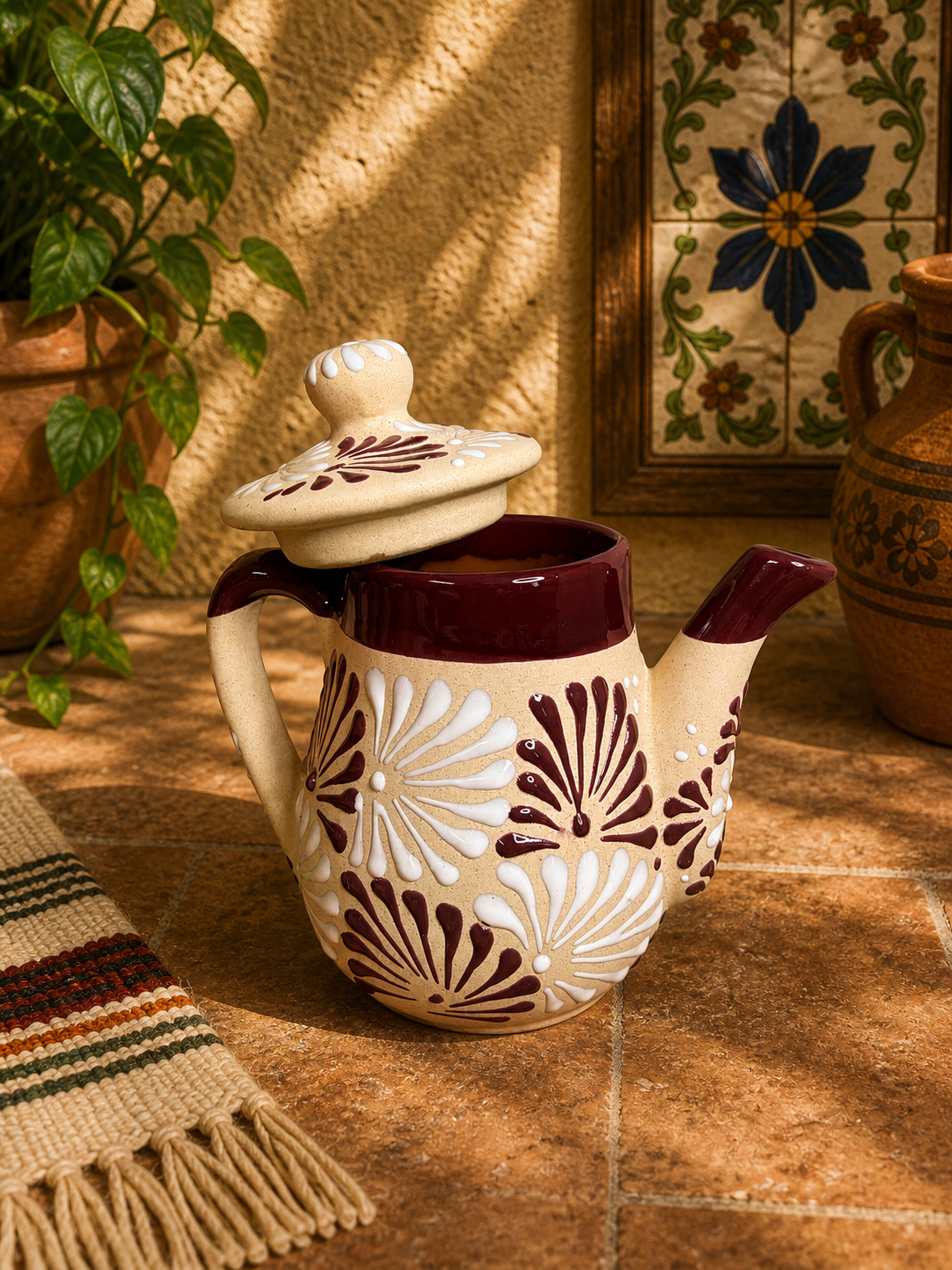 Burgundy Espiga Teapot