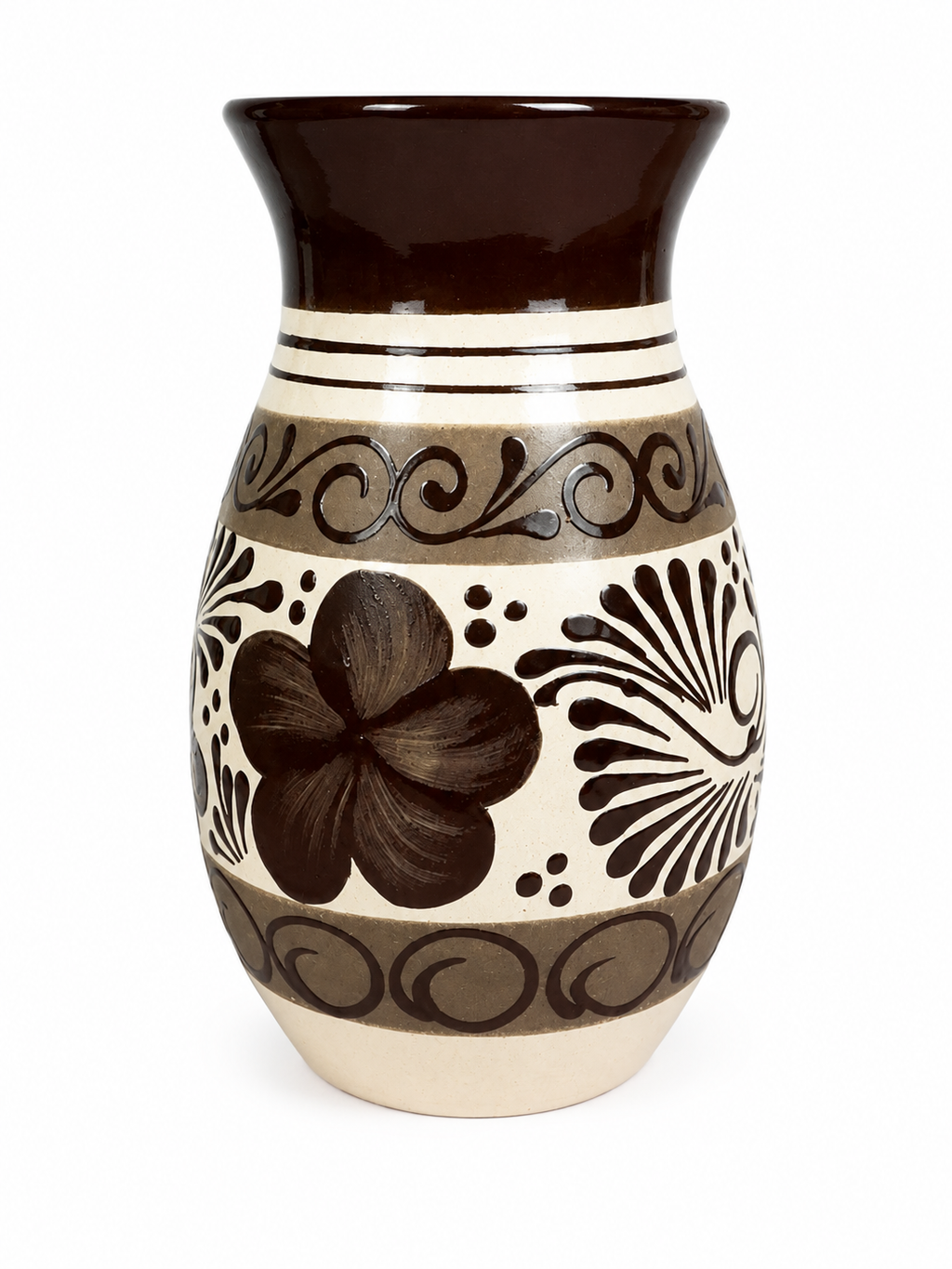 Brown Floral Vase