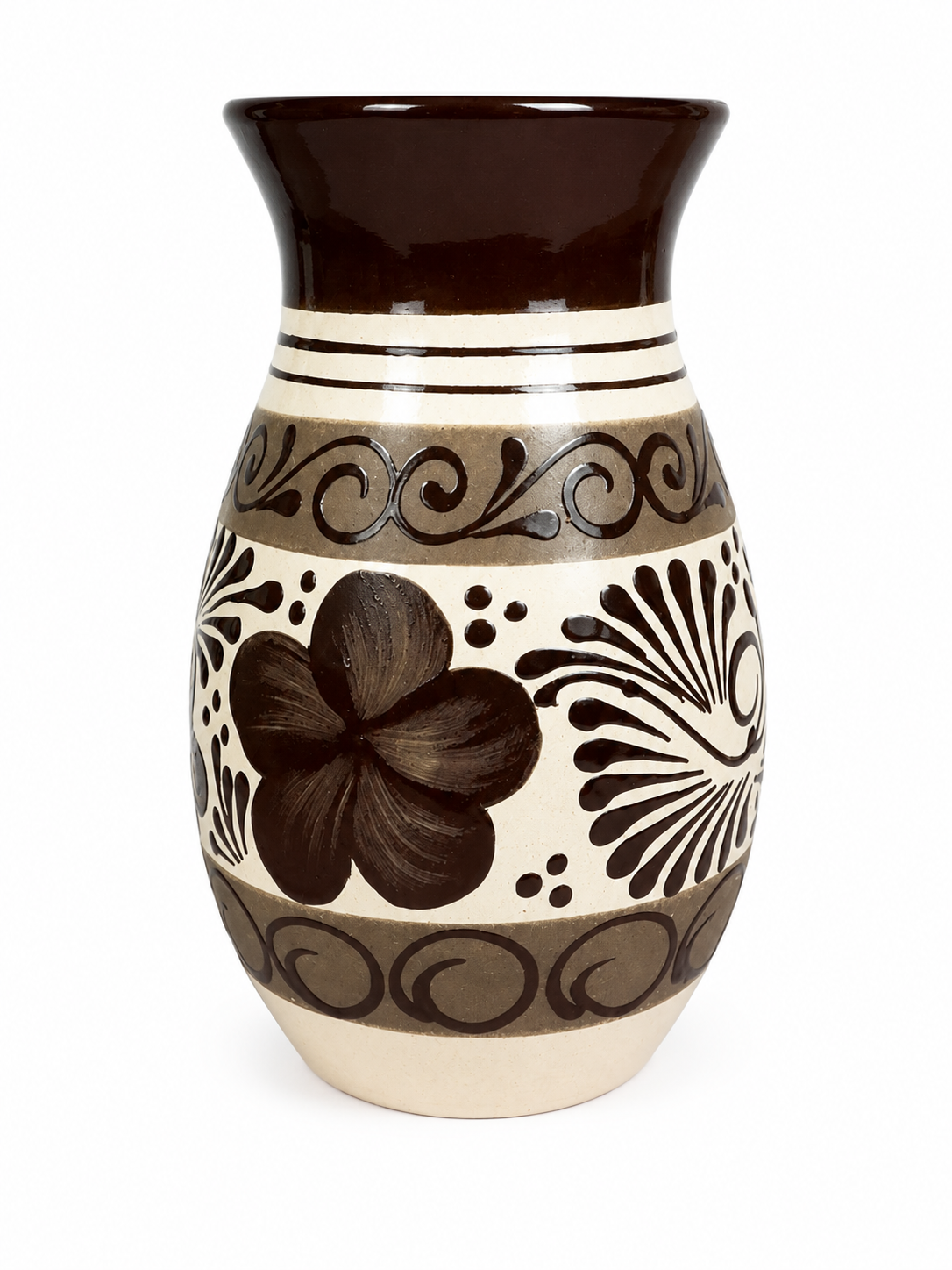 Brown Floral Vase