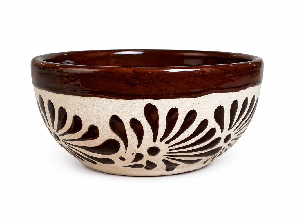 Brown Floral Bowl