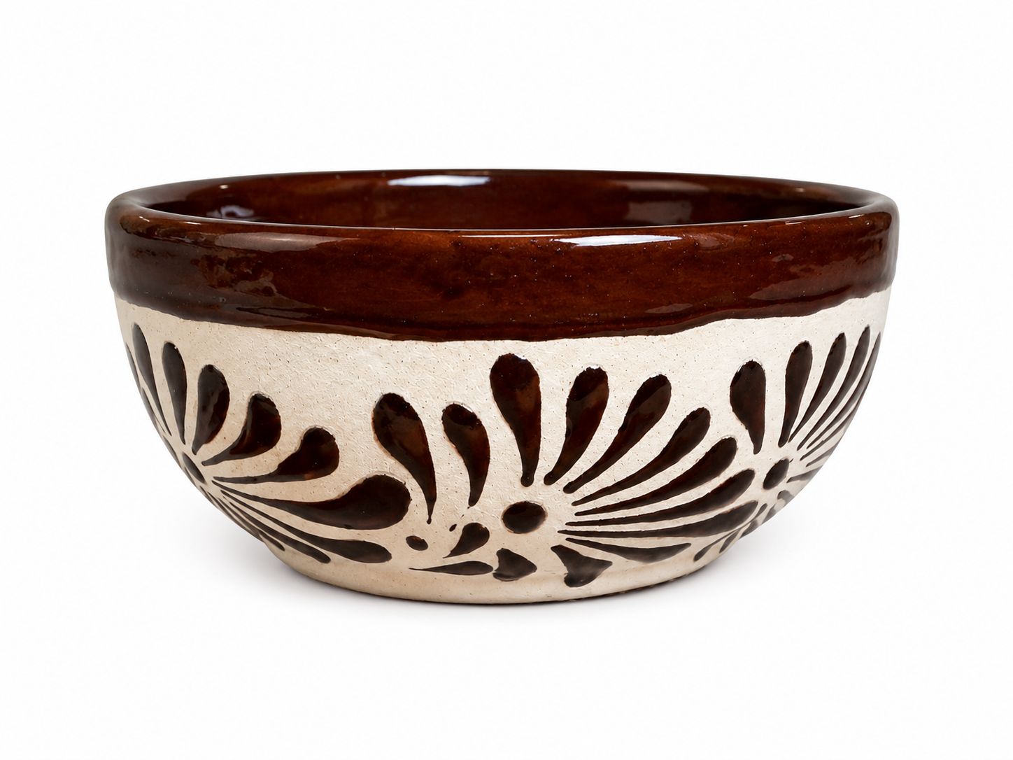 Brown Floral Bowl
