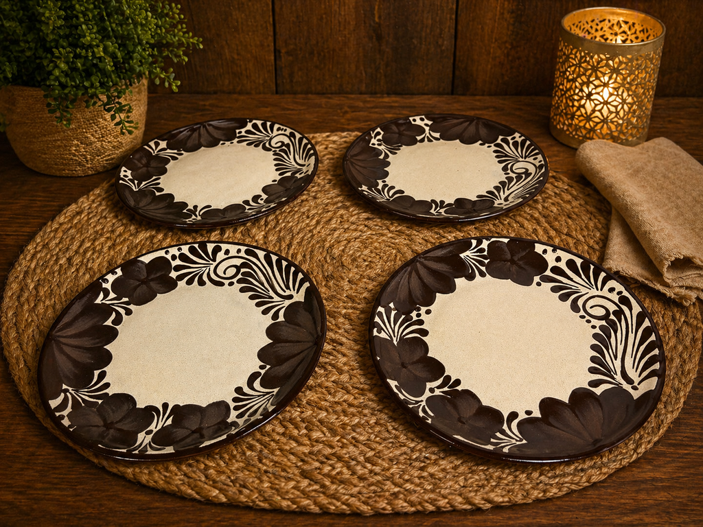 Brown Floral plate