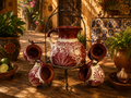 Wine Floral Pitcher Set