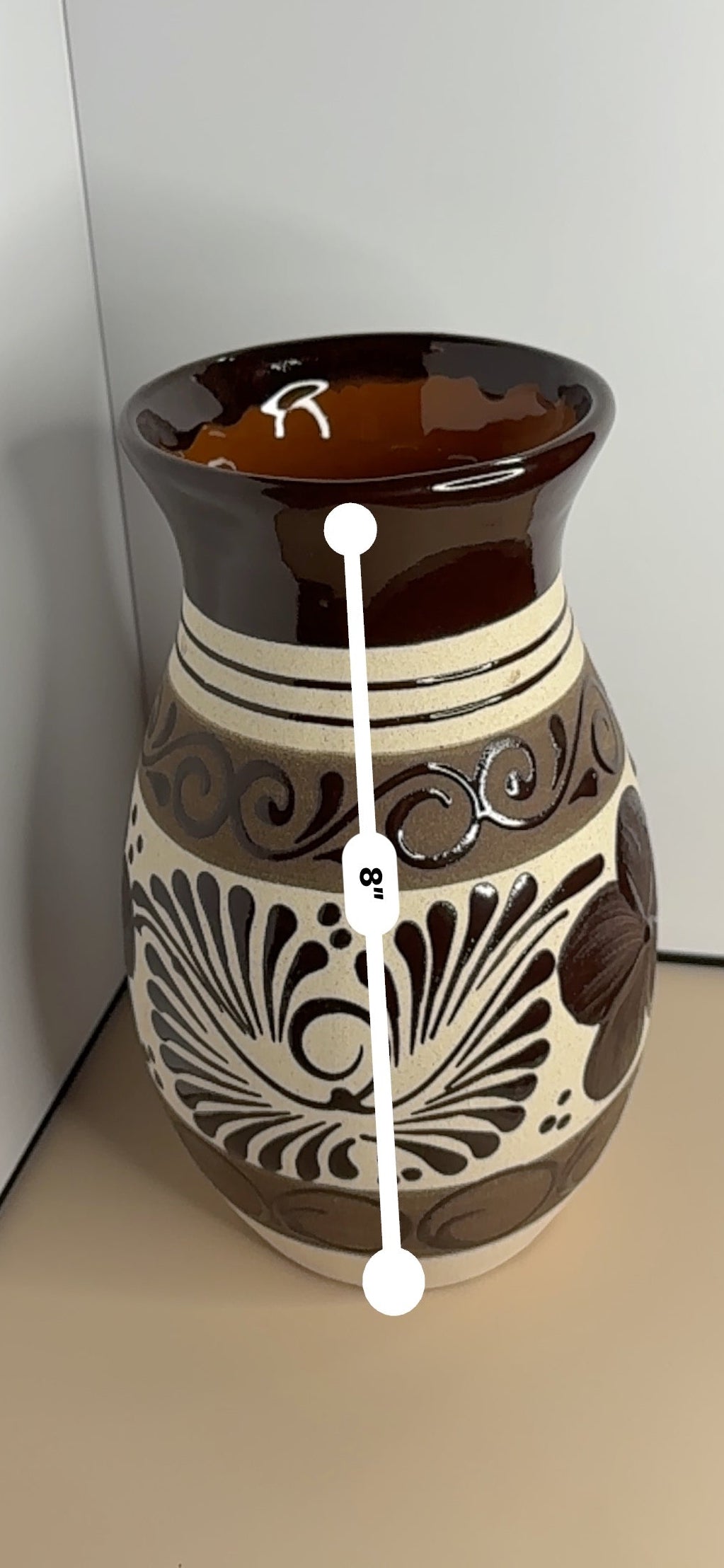 Talavera Flower Vase-brown