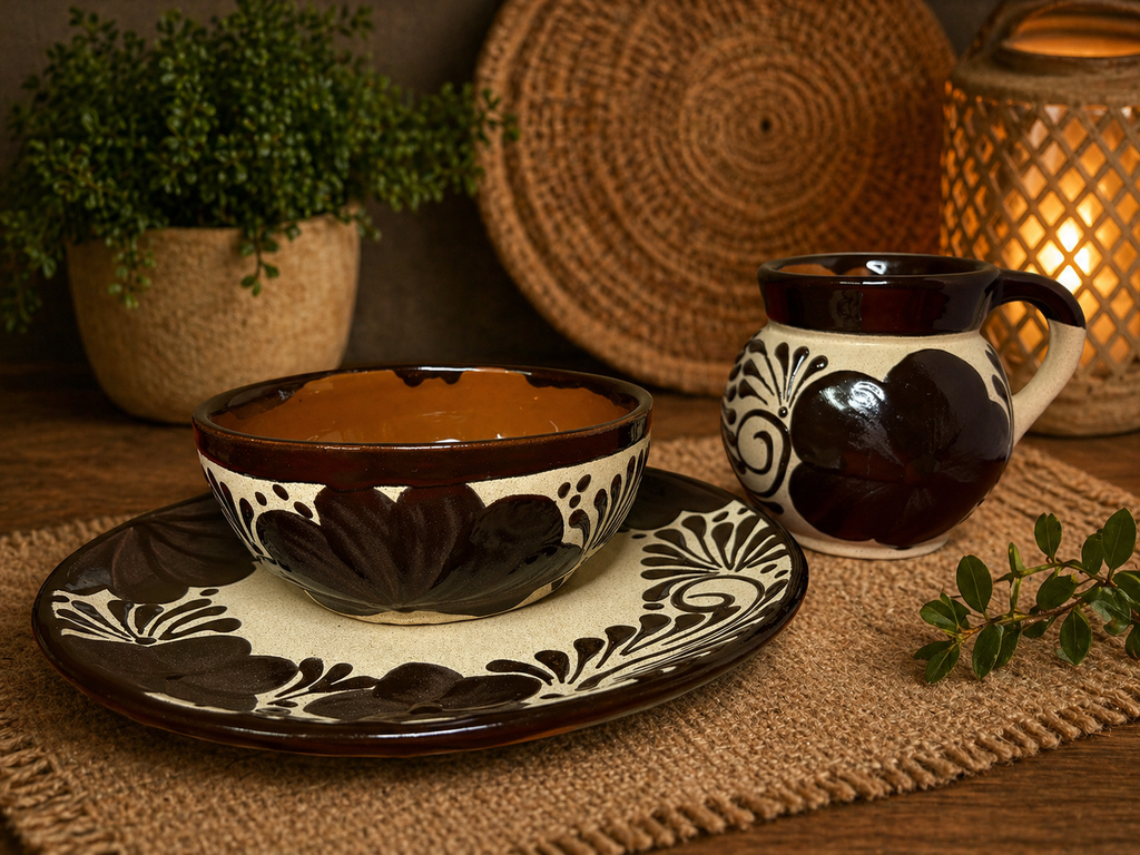 Brown Floral Mug