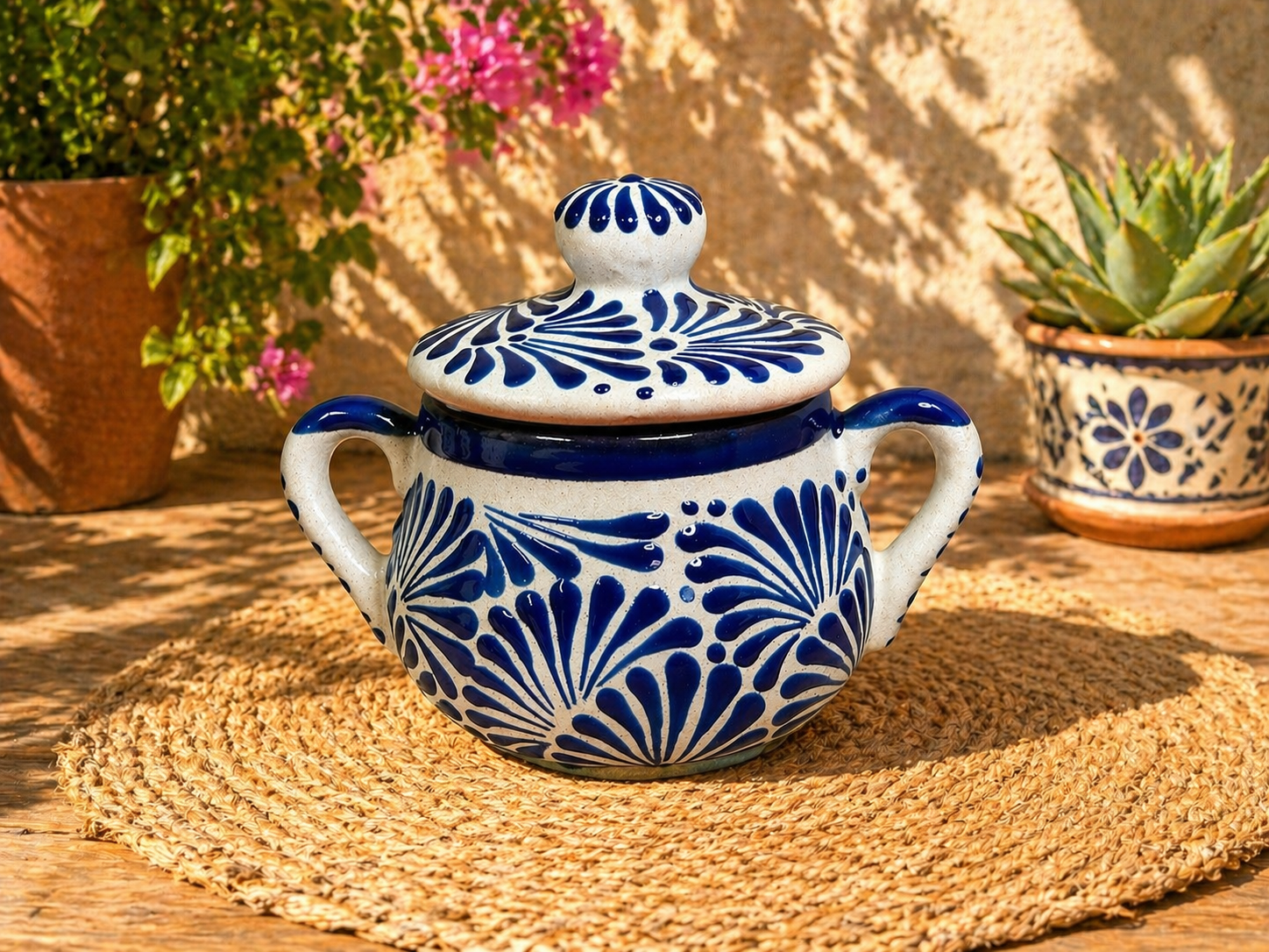 Blue Espiga sugar bowl