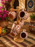 White barro floral mini mug set