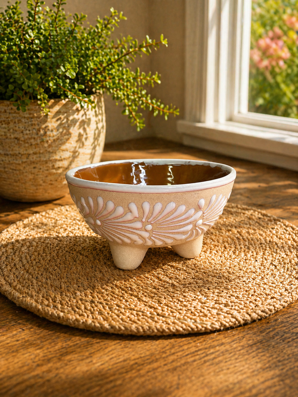 White Molcajete salsa bowl