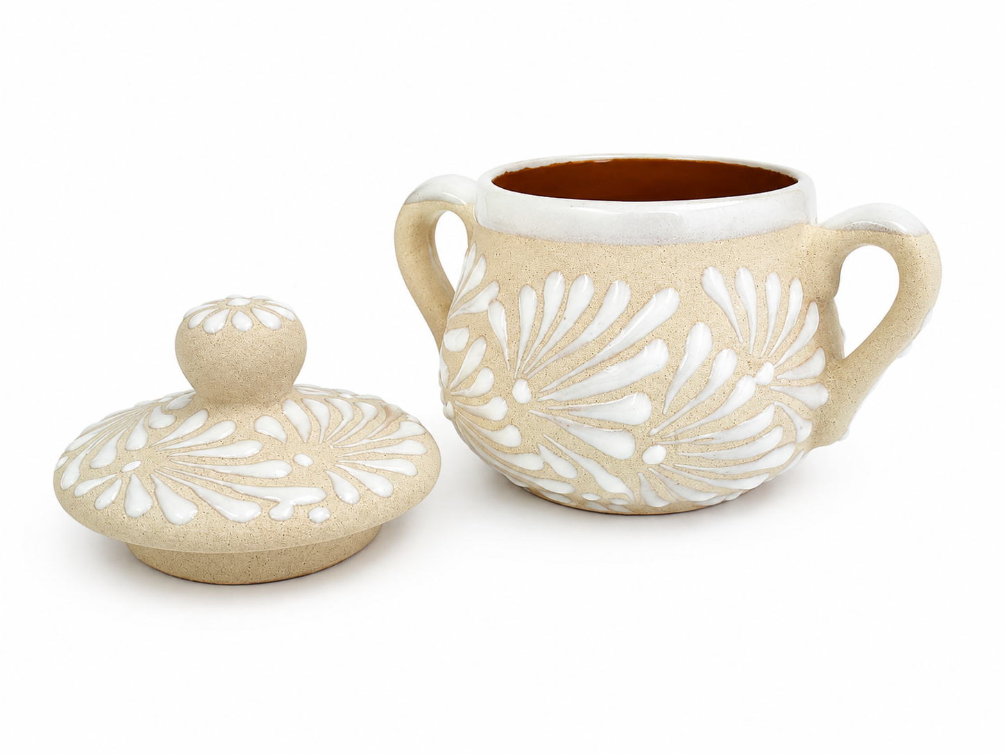 White espiga sugar bowl