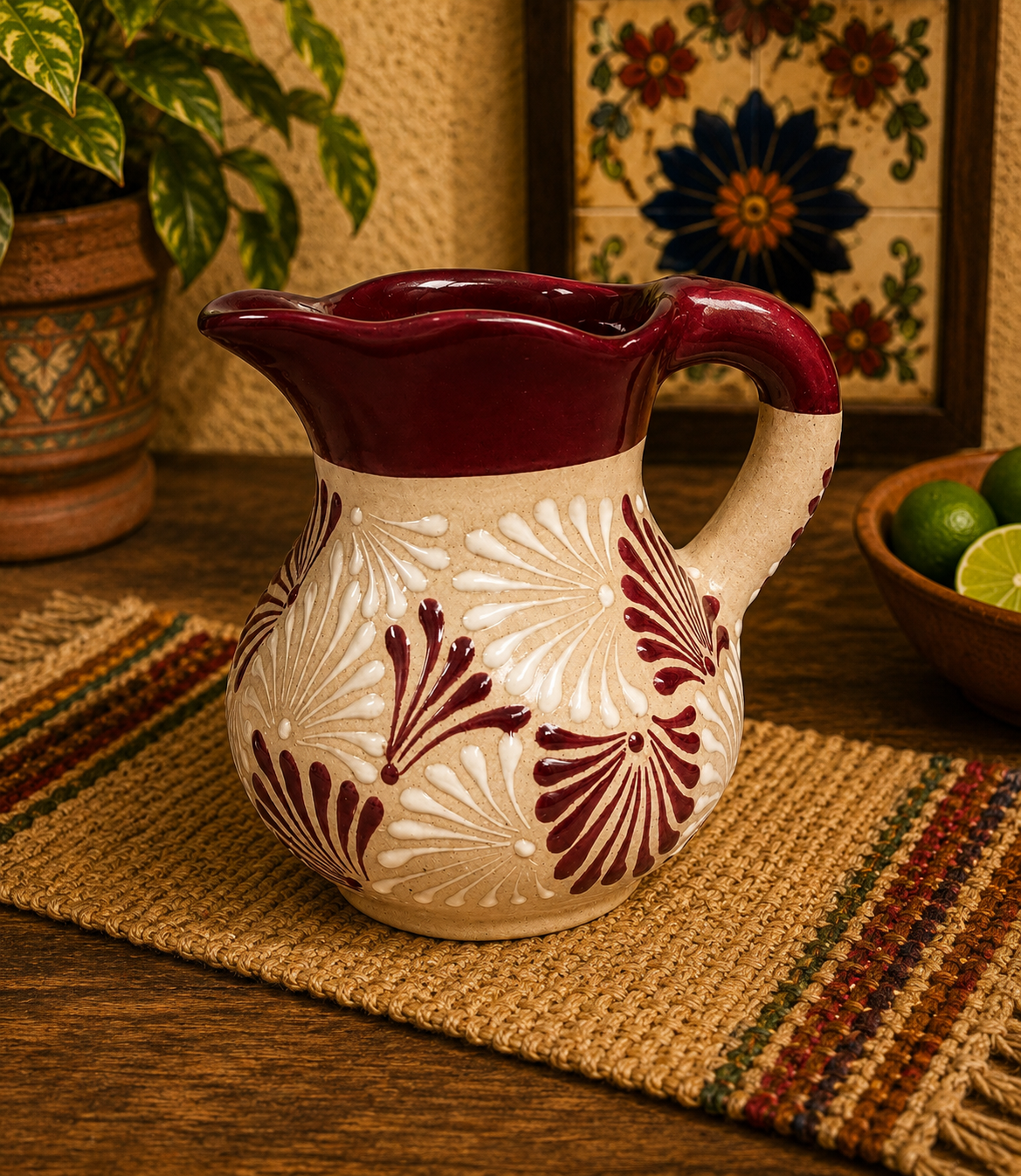 Burgundy Espiga Pitcher